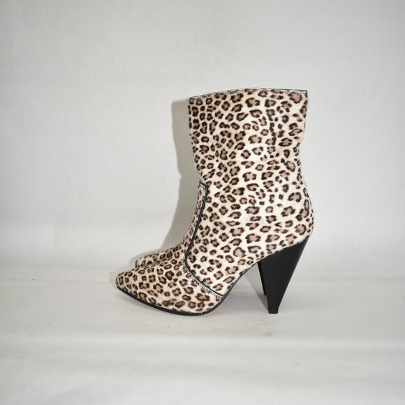 $600 stuart weitzman atomic west CALF HAIR bootie leopard pointy 8.5 (MF26) - Picture 5 of 9